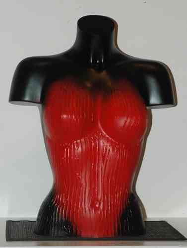 Torso Skulptur Frauenkörper blau schwarz