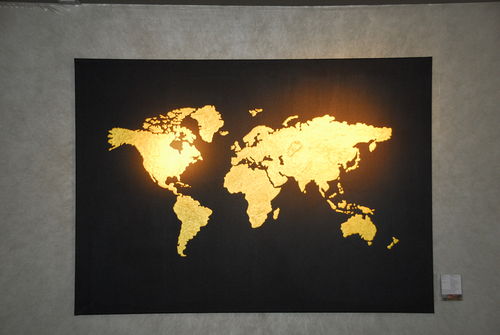 140 x 100 cm XL Leinwand Weltkarte