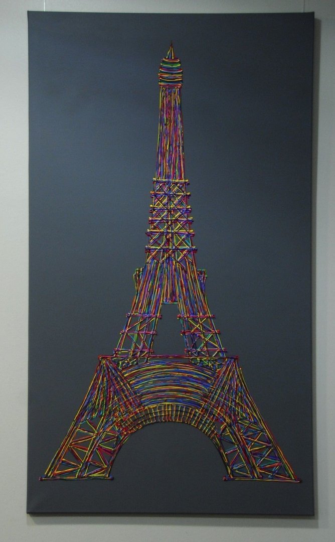 Eiffelturm Paris 120x80cm grau Silberstreif