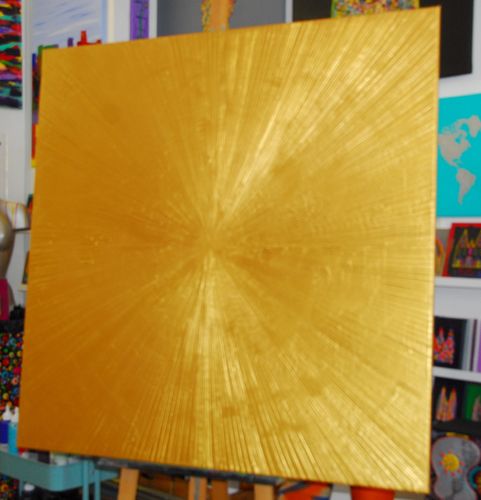 120x120cm SONNE gold Silberstreif